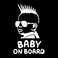 Los mejores  - Pegatina de bebé a bordo – niña a bordo – niño a bordo 4 – Apto para coche – Moto y ordenador – Sticker – Adhesivo…